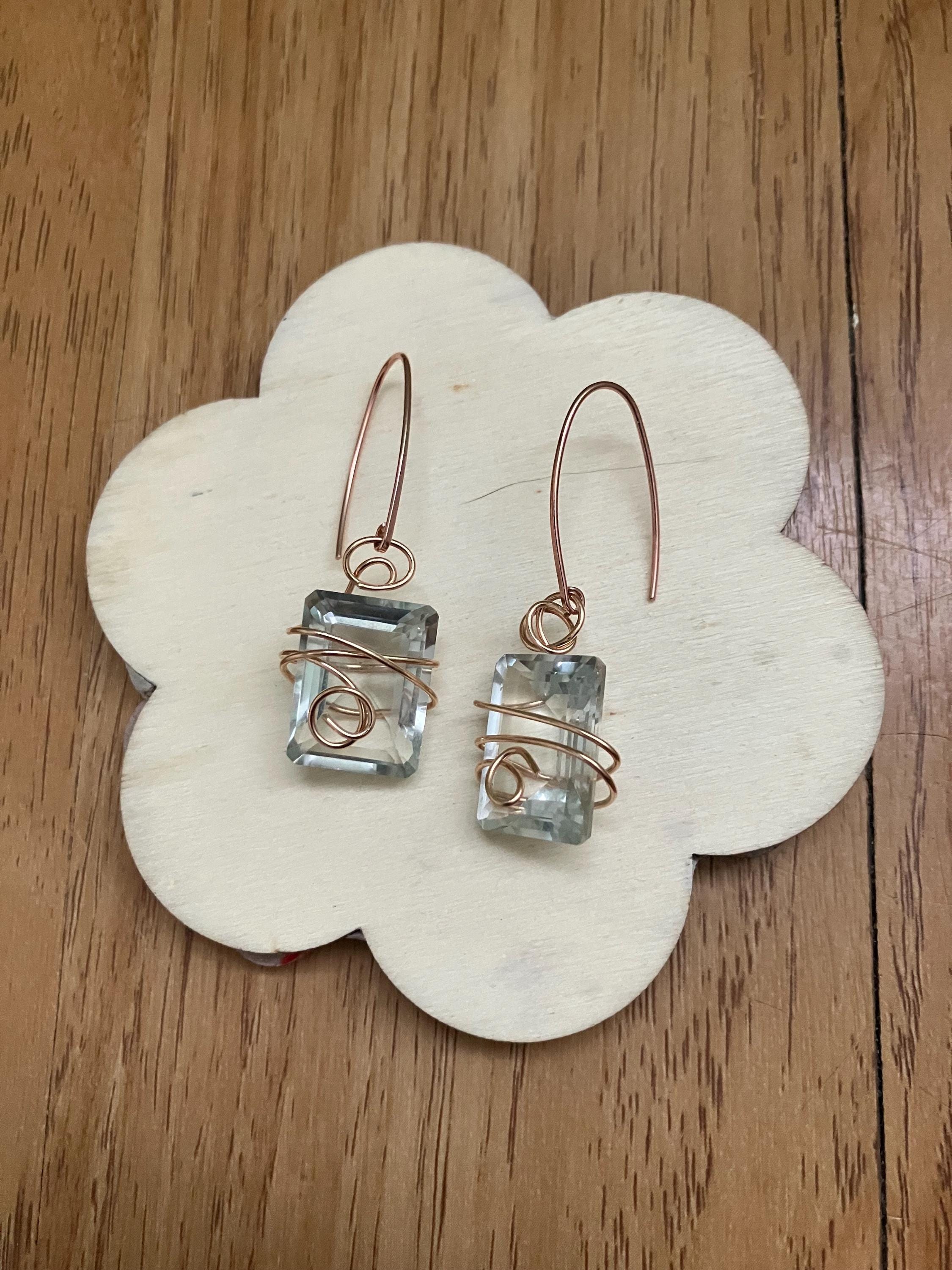 Boucles, boucles artistiques, argent 925, bronze, semi précieuse, améthyste verte, grade AAA