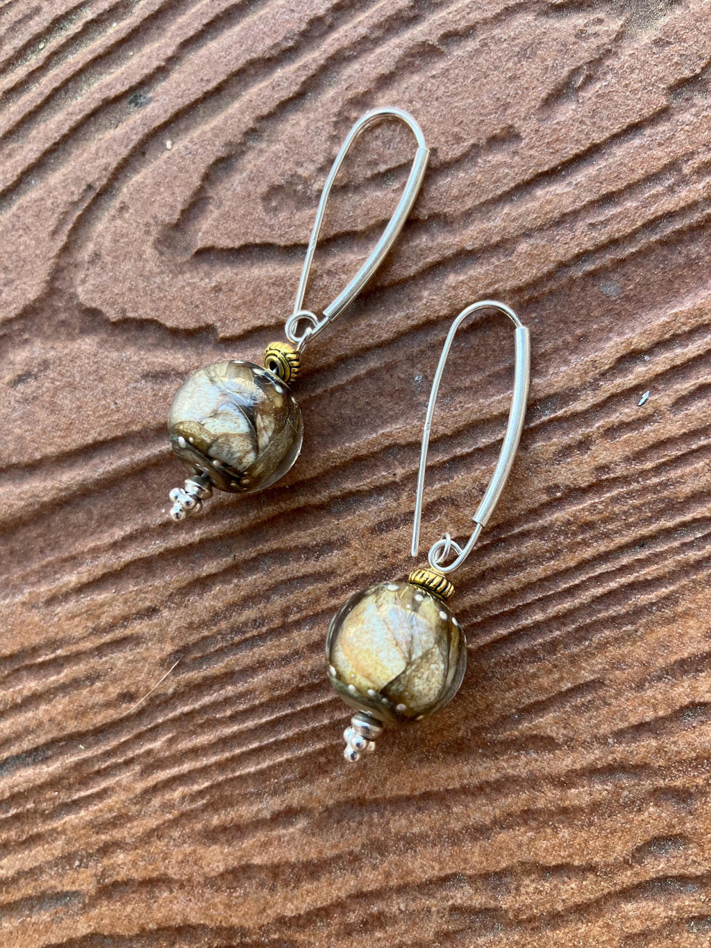 boucles modernes argent 925 et verre filé au chalumeau