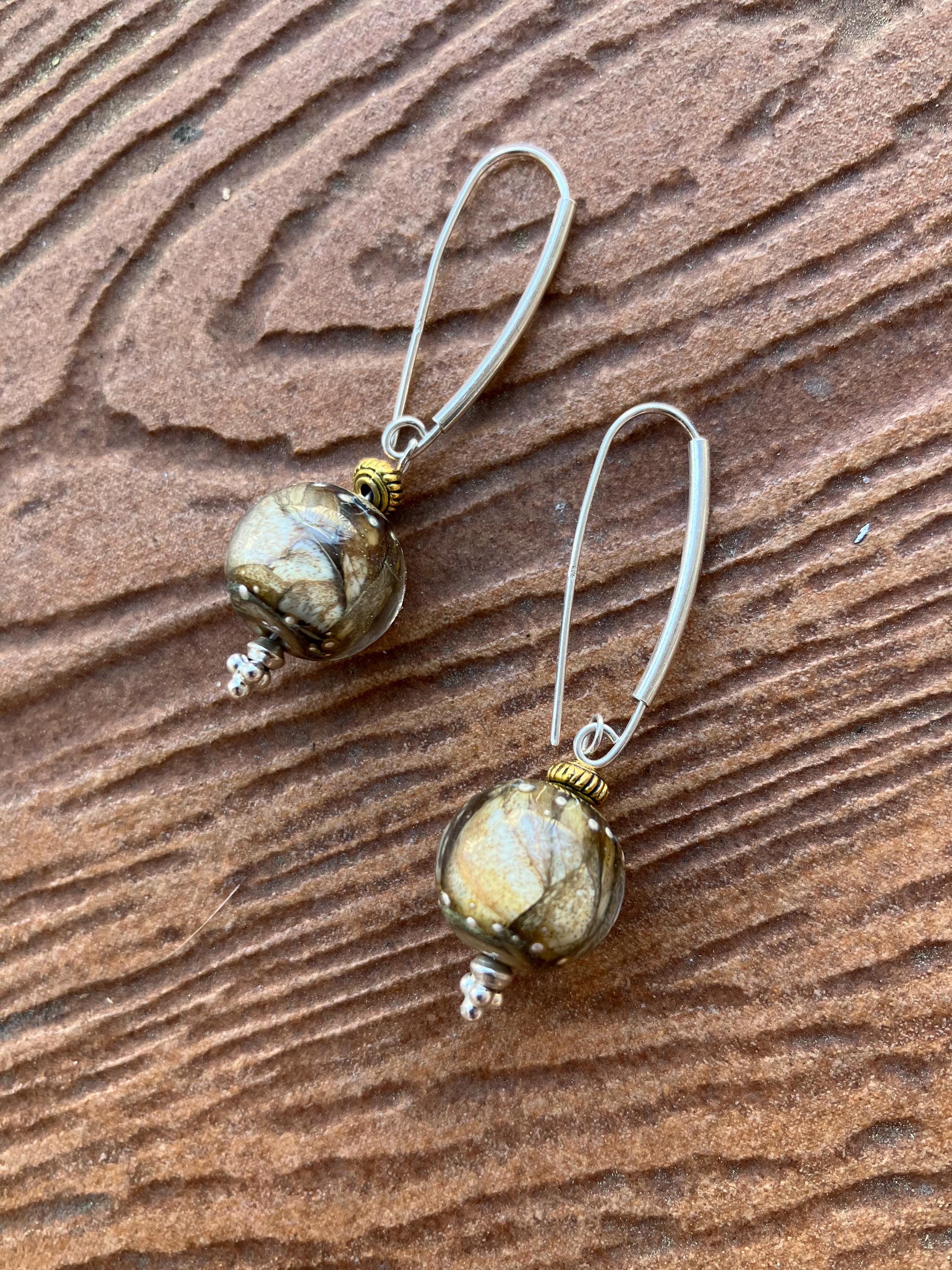 boucles modernes argent 925 et verre filé au chalumeau