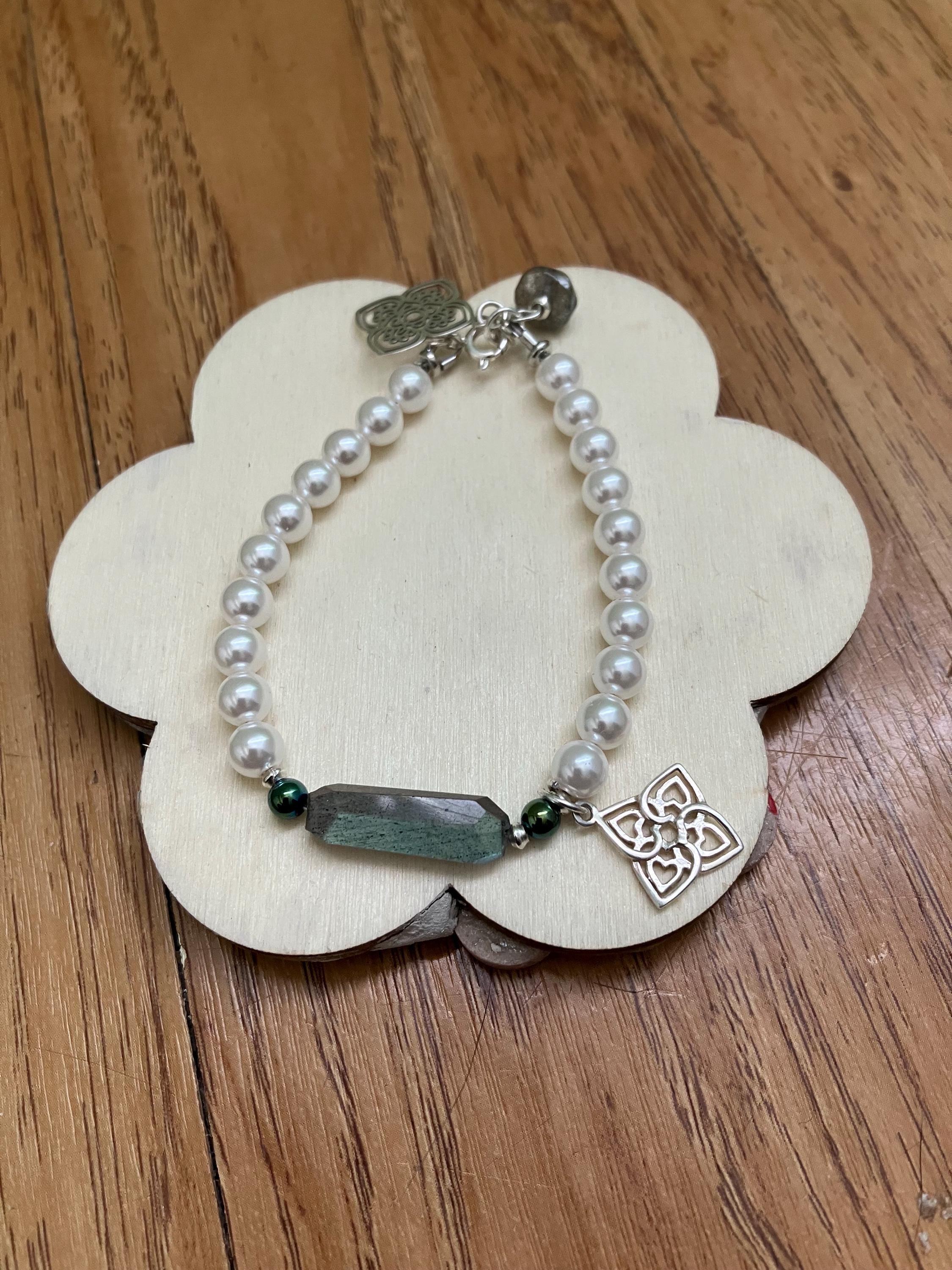 Bracelet chic minimaliste, bracelet perles et labradorite, bracelet tendance, bracelet argent, fête des mères