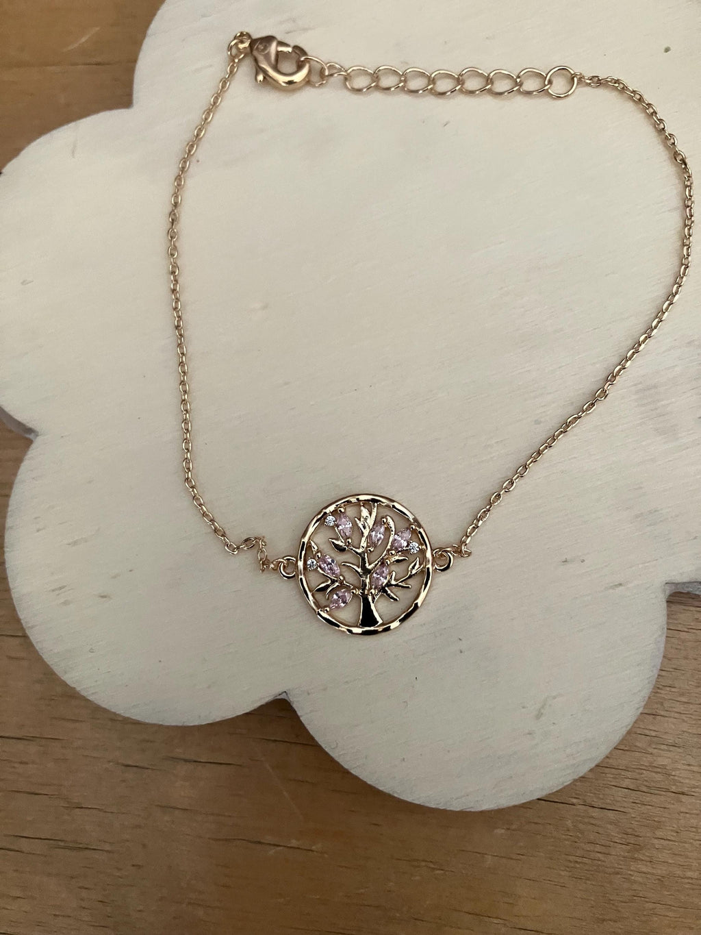 Bracelet, bracelet arbre de vie, plaqué or 18k trois microns