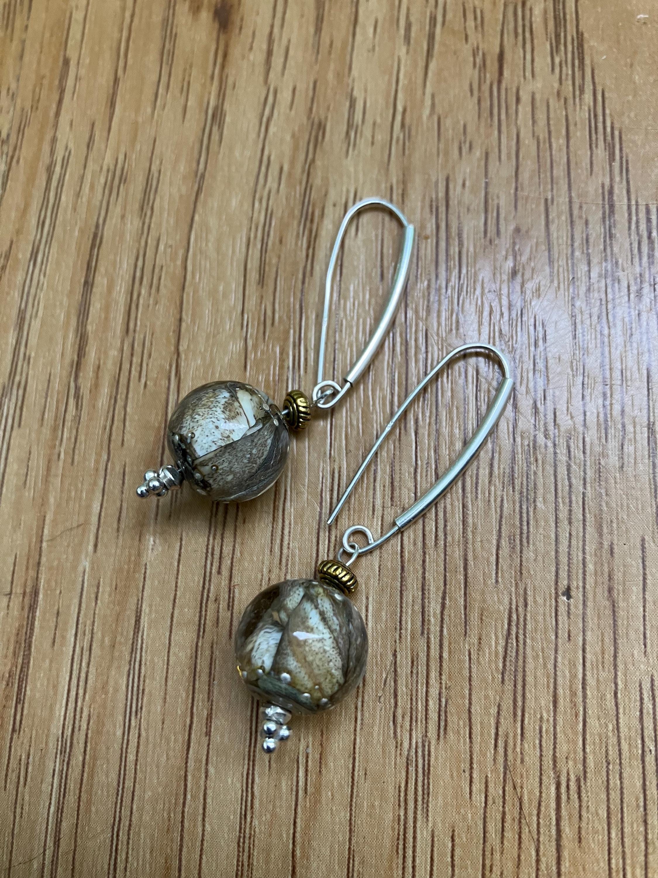 boucles modernes argent 925 et verre filé au chalumeau