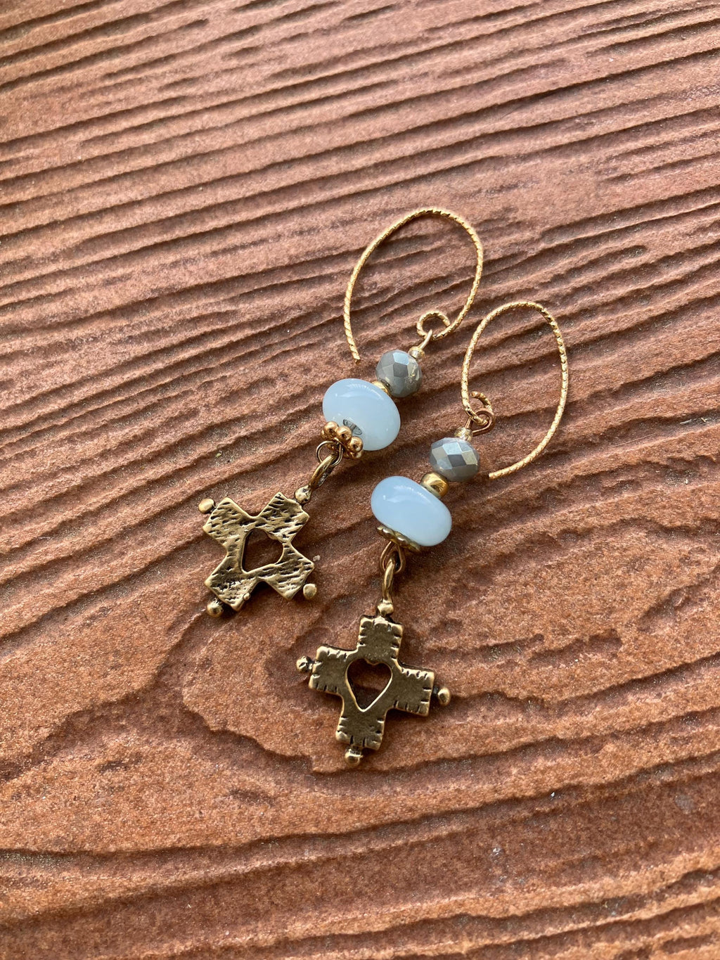 boucles croix originales en bronze