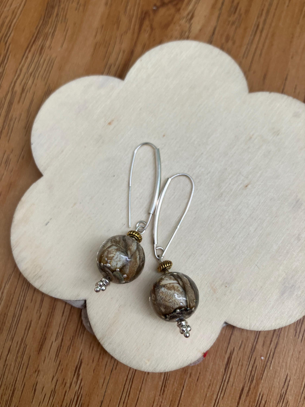 boucles modernes argent 925 et verre filé au chalumeau