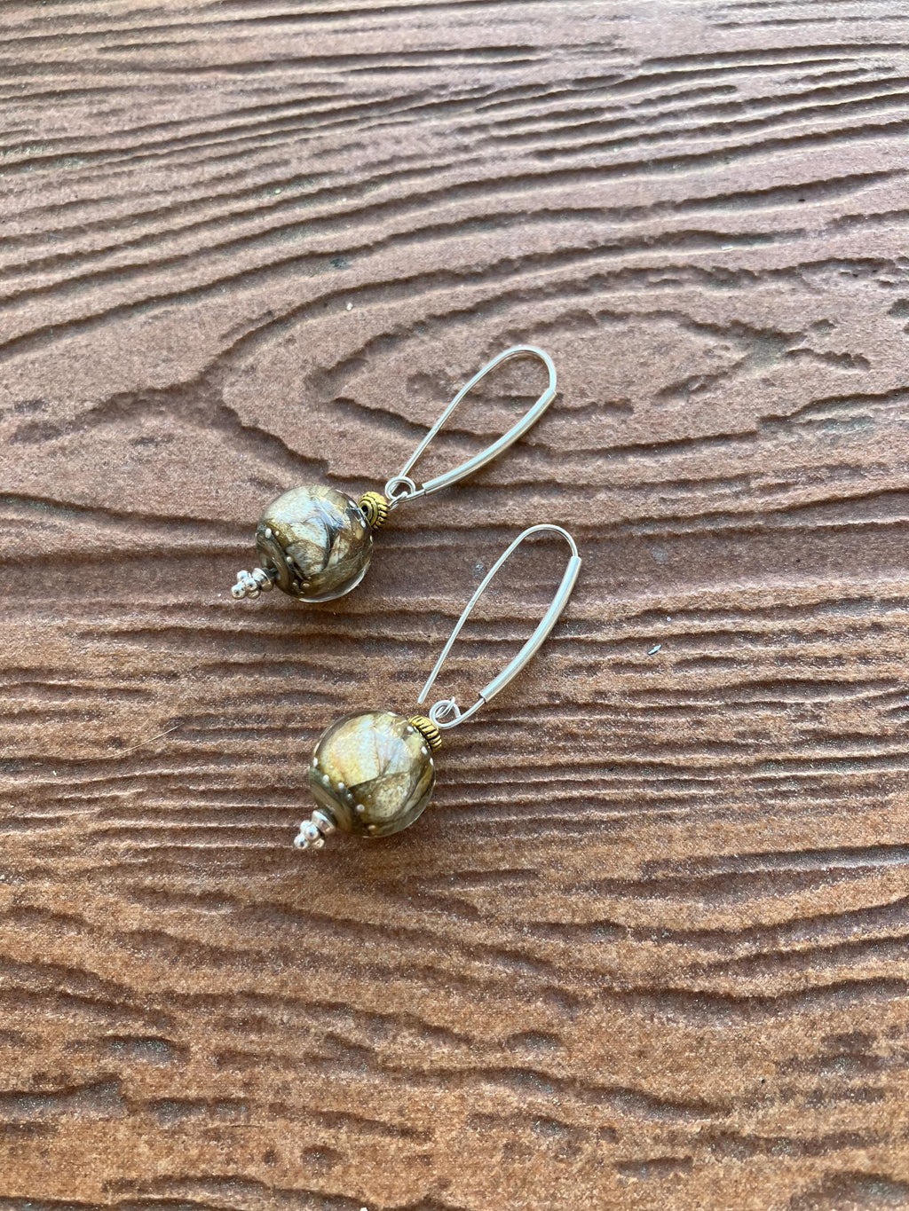 boucles modernes argent 925 et verre filé au chalumeau