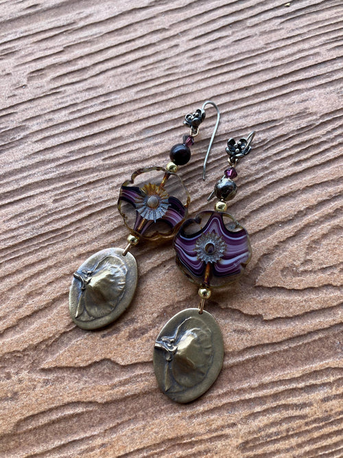 boucles artistiques originales en bronze et argent massif