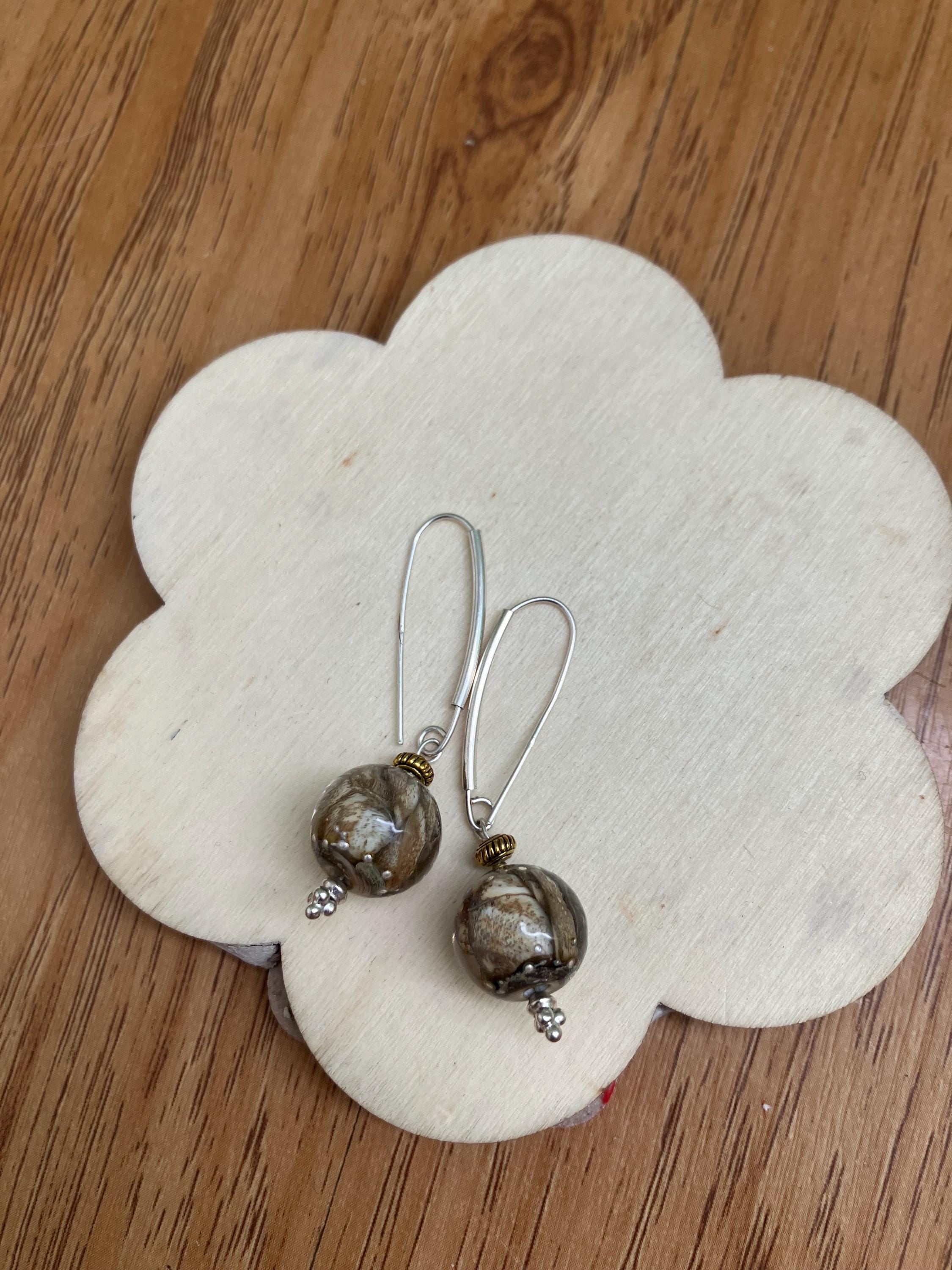 boucles modernes argent 925 et verre filé au chalumeau