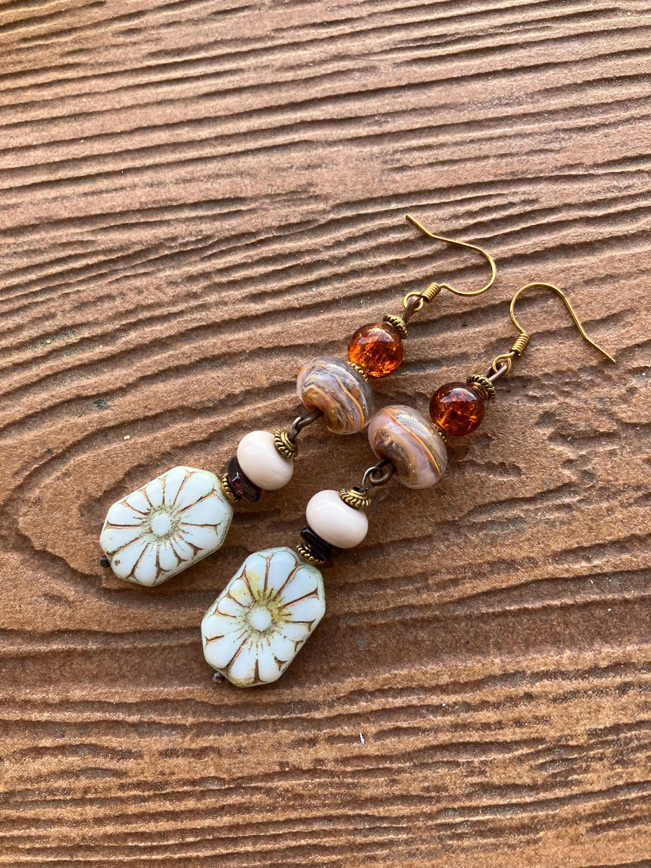 boucles pendantes vintage printanières