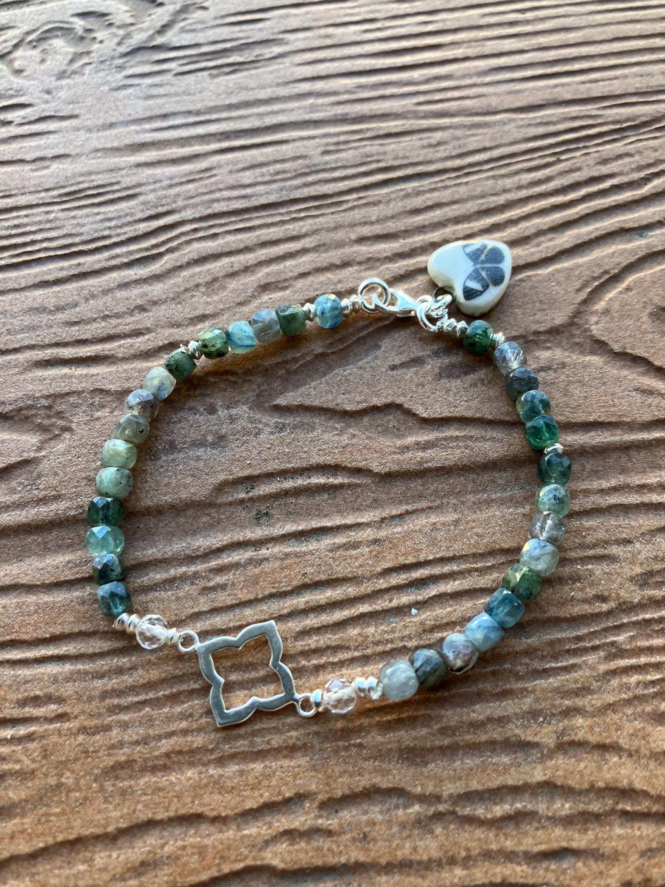 bracelet chic en pierres semi précieuse Kyanite et argent 925