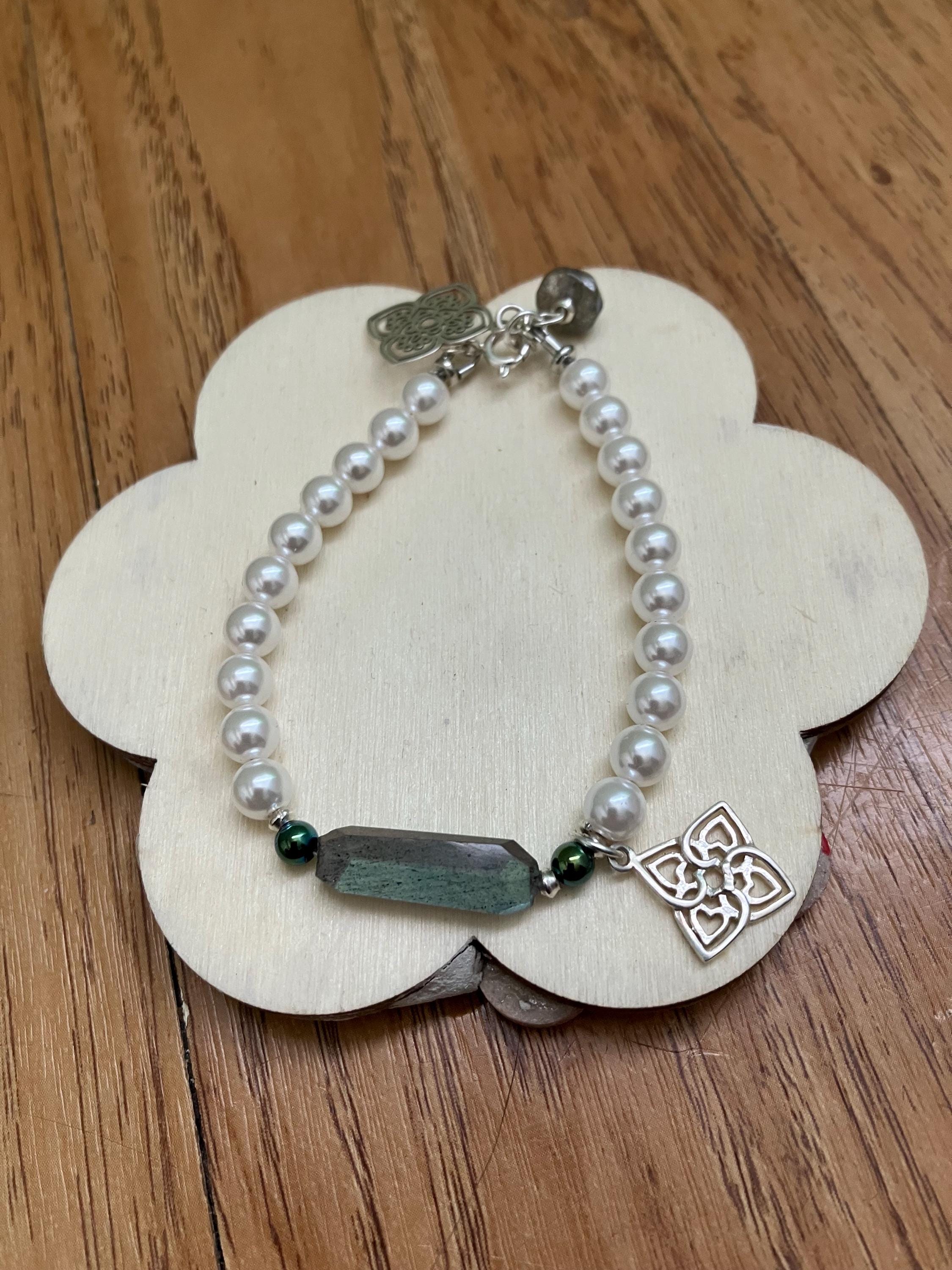 Bracelet chic minimaliste, bracelet perles et labradorite, bracelet tendance, bracelet argent, fête des mères