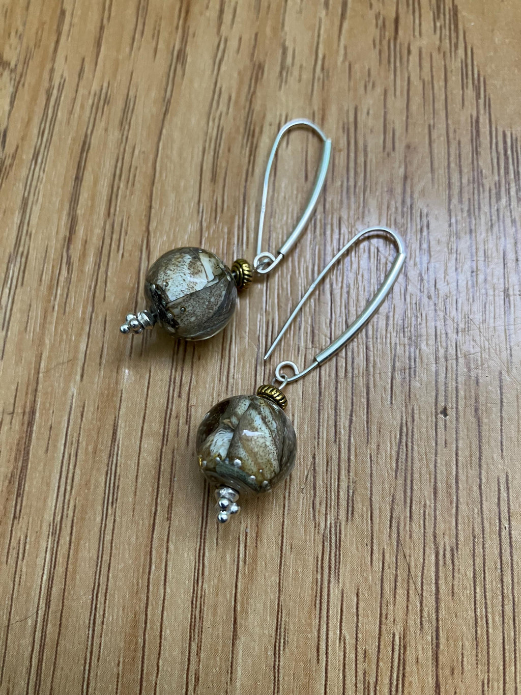 boucles modernes argent 925 et verre filé au chalumeau