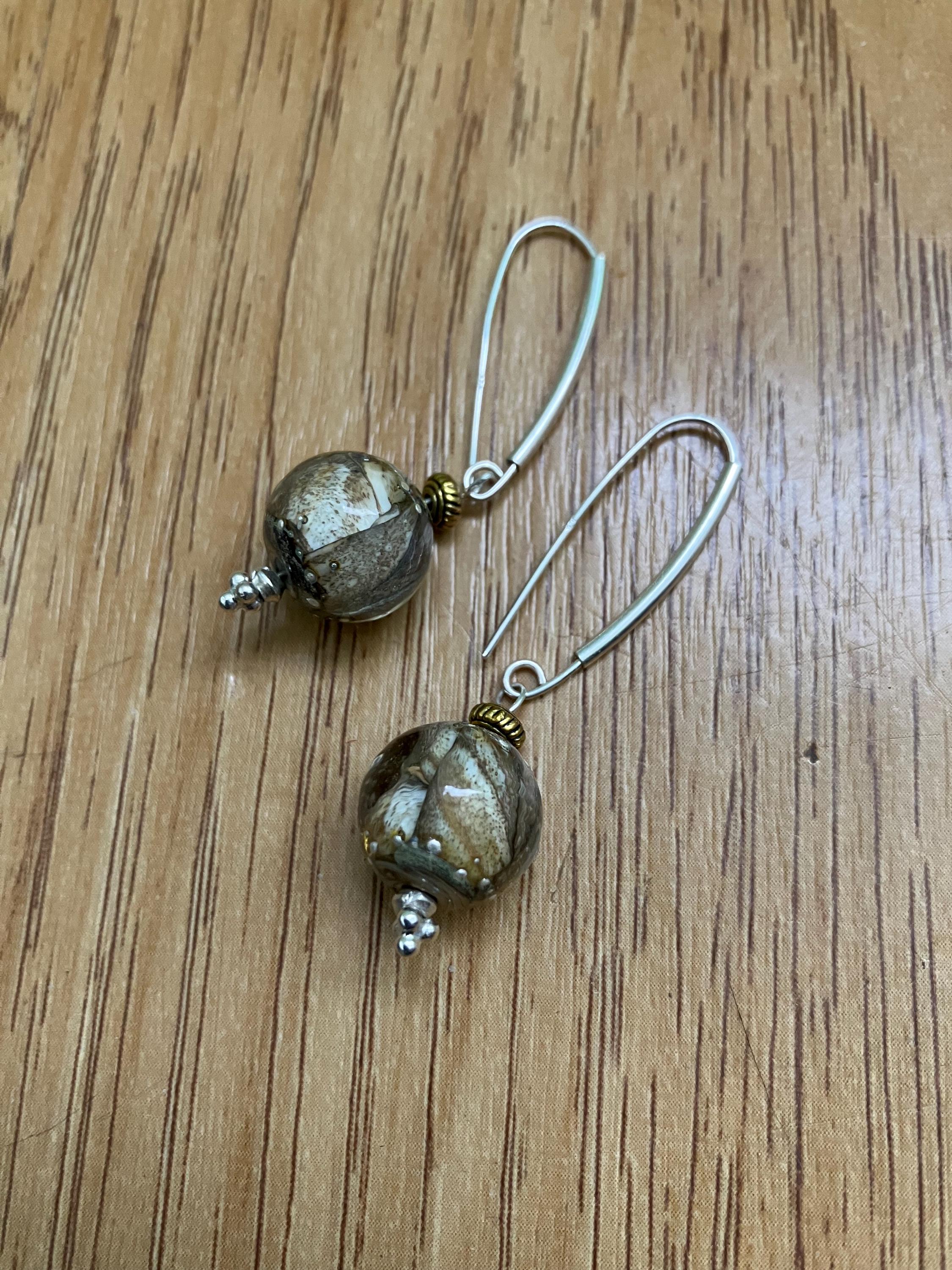 boucles modernes argent 925 et verre filé au chalumeau