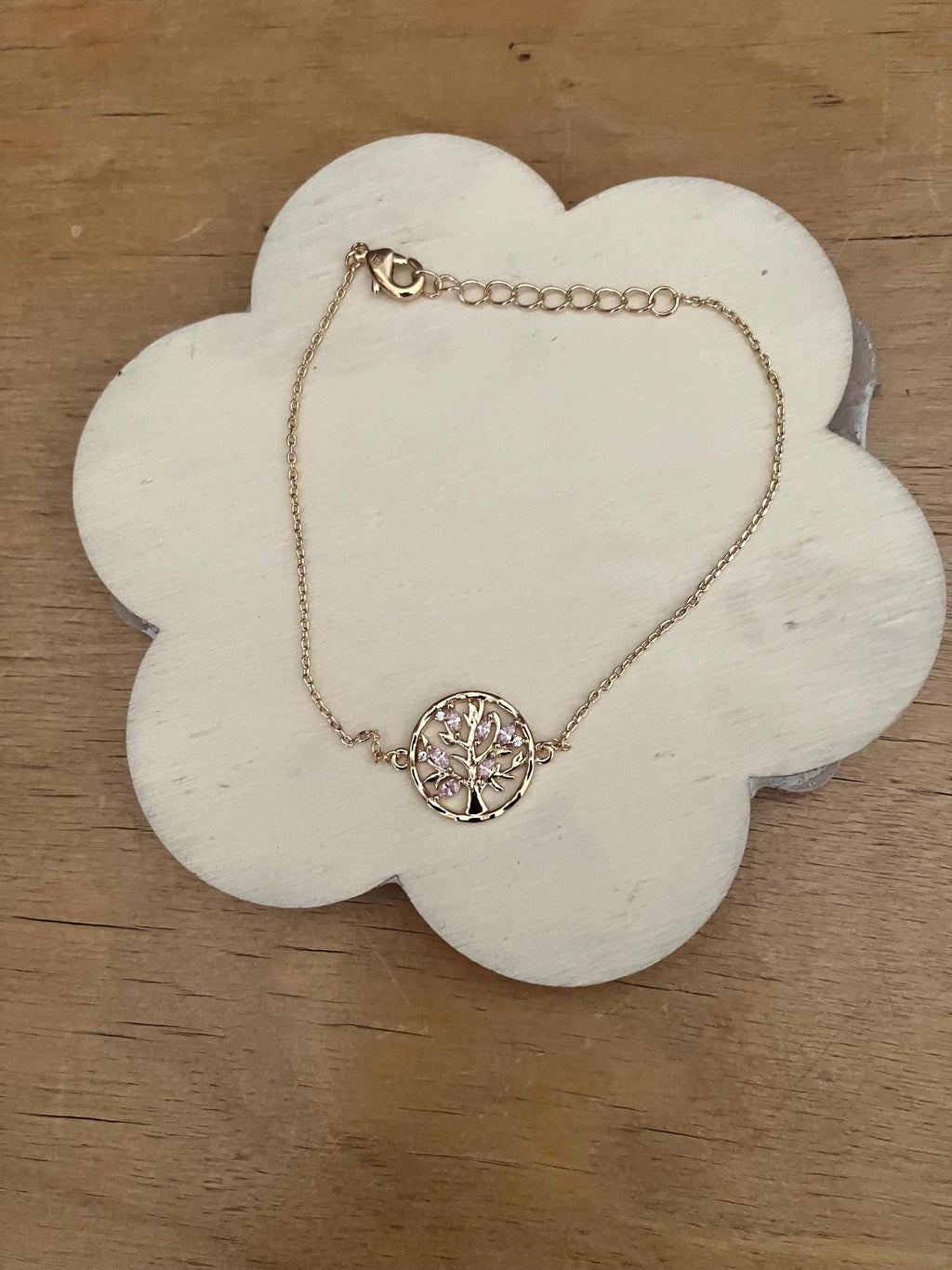 Bracelet, bracelet arbre de vie, plaqué or 18k trois microns