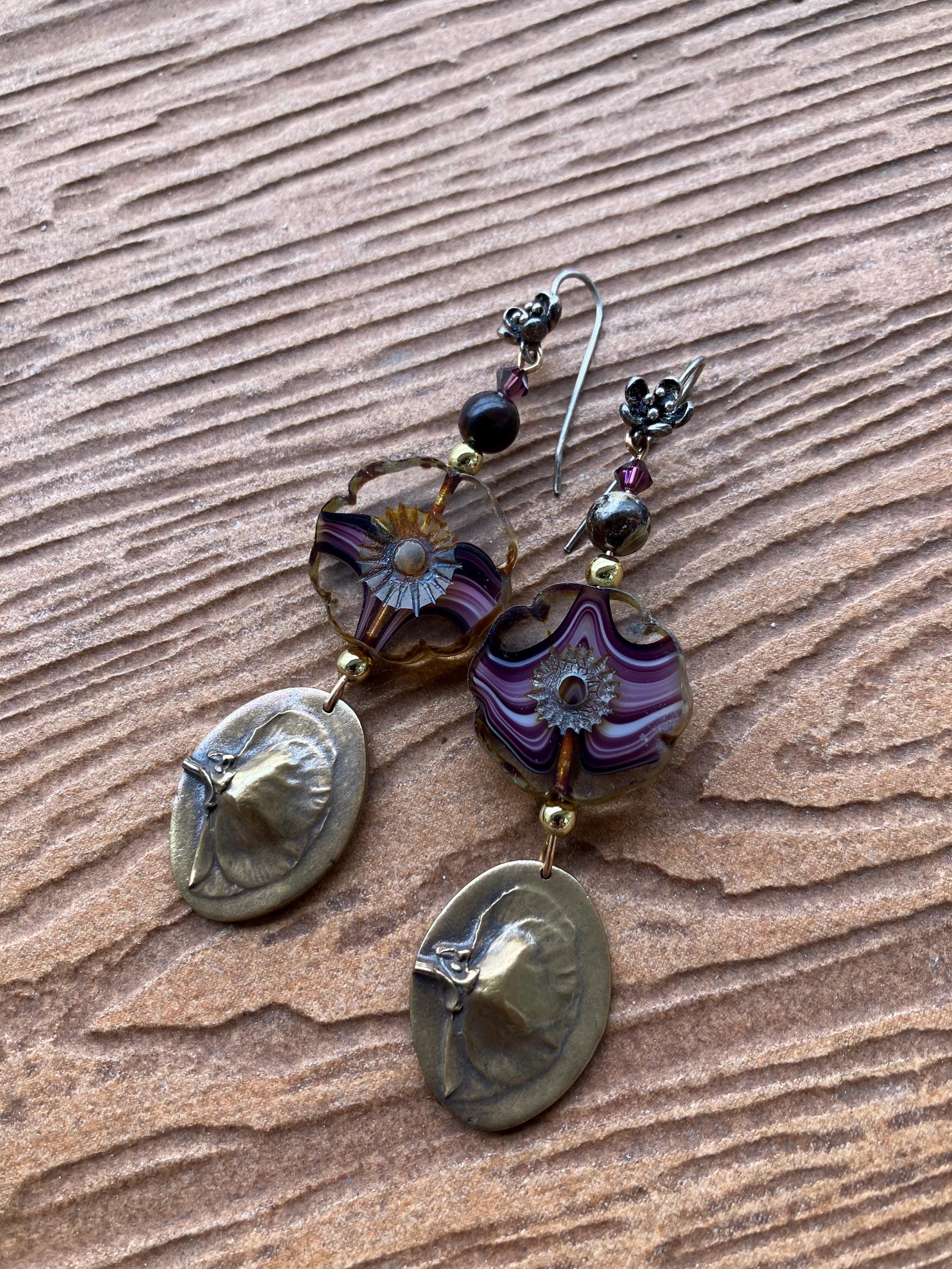 boucles artistiques originales en bronze et argent massif