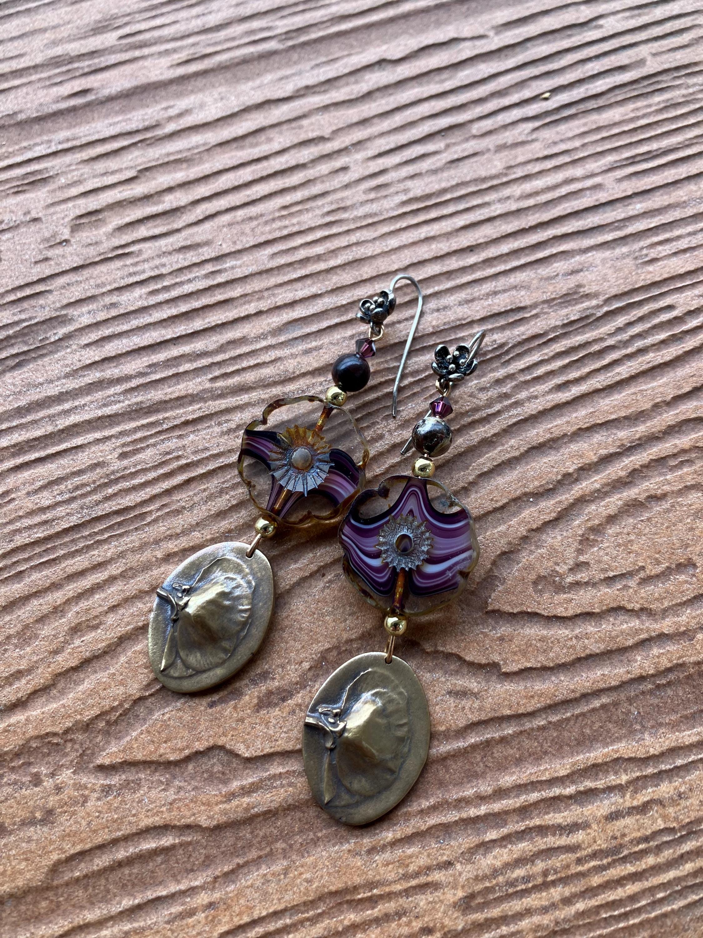 boucles artistiques originales en bronze et argent massif