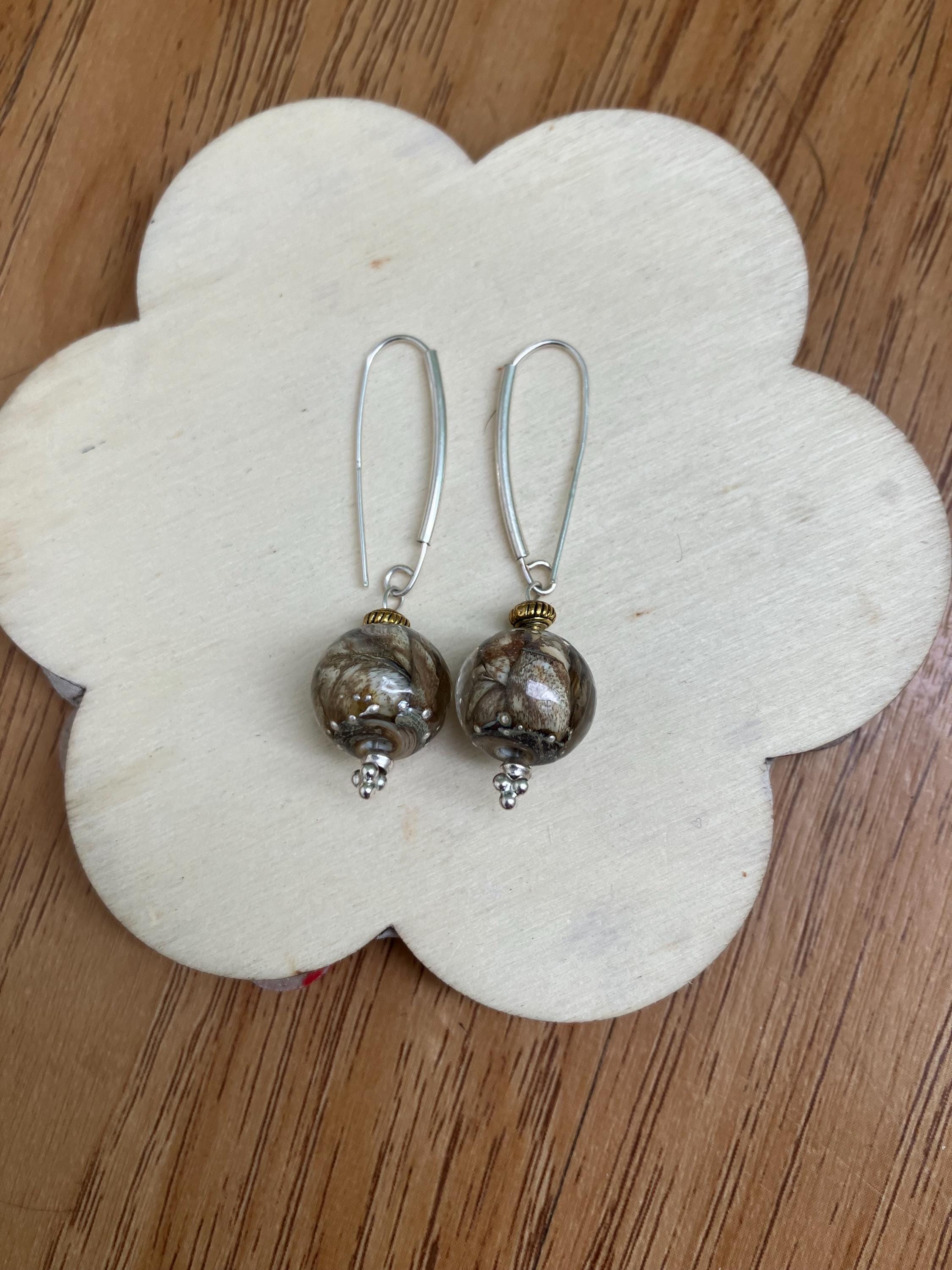 boucles modernes argent 925 et verre filé au chalumeau