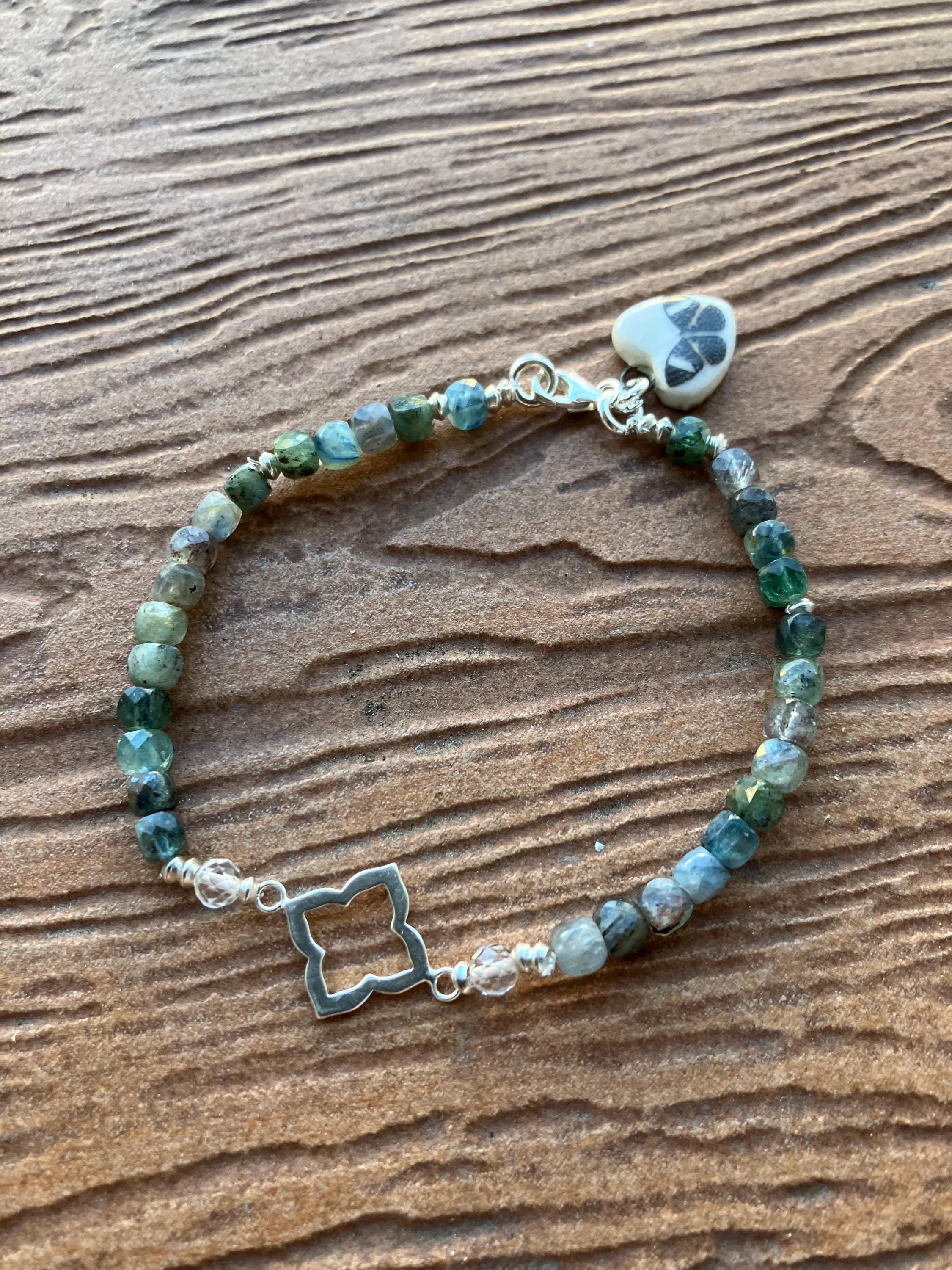 bracelet chic en pierres semi précieuse Kyanite et argent 925